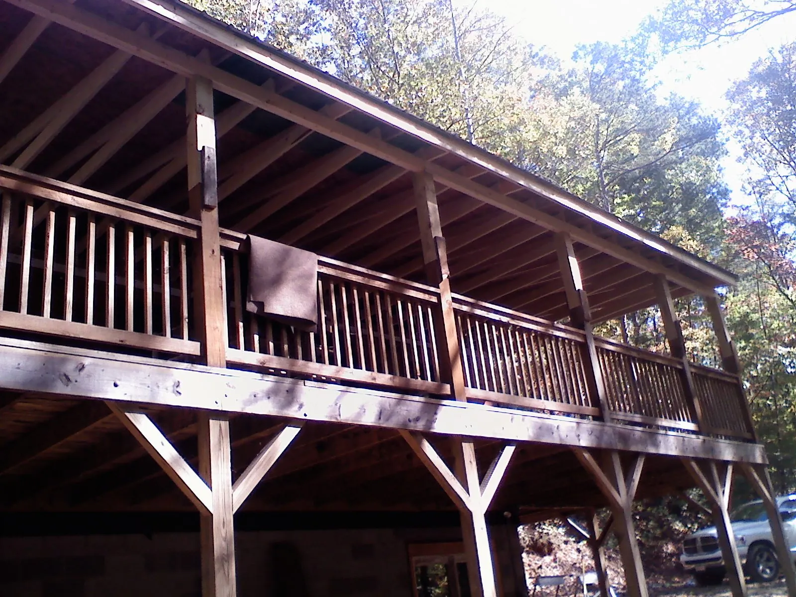 Timber framing under a new elevated porch and deck — Roof Leak Repair in West Hempstead by Roofing Brothers